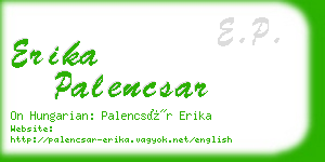 erika palencsar business card